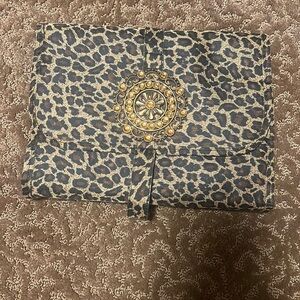 Leopard Trifold Traveling Jewelry Pouch